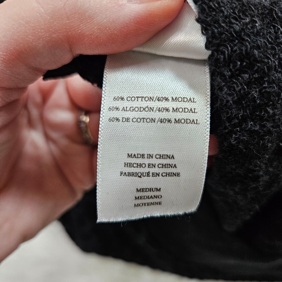 Rails‎ Black Marlo Flocked Velvet Cheetah Print Side Zipper Sweatshirt. Size M - Picture 6 of 9